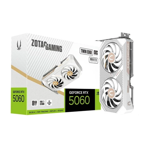 ZOTAC GAMING NVIDIA GEFORCE RTX 5060 TWIN EDGE OC 8GB GDDR7 DLSS 4 Graphics Card - White